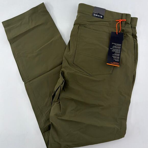 Orvis Men's Moss Green Jackson Quick-Dry 5-Pocket Pants Size - Picture 6 of 10
